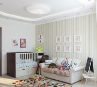 Návrh interiéru spálne s detskou postieľkou